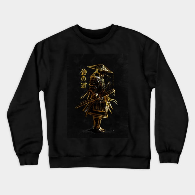 Samurai Golden dark version Crewneck Sweatshirt by MCAshe spiritual art 